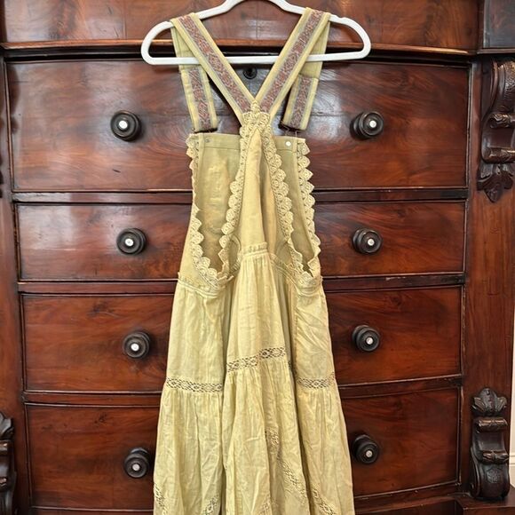 Free People Trails End Skirtall Size Small Overall Style Dress Color: Dried Aloe - Picture 9 of 15